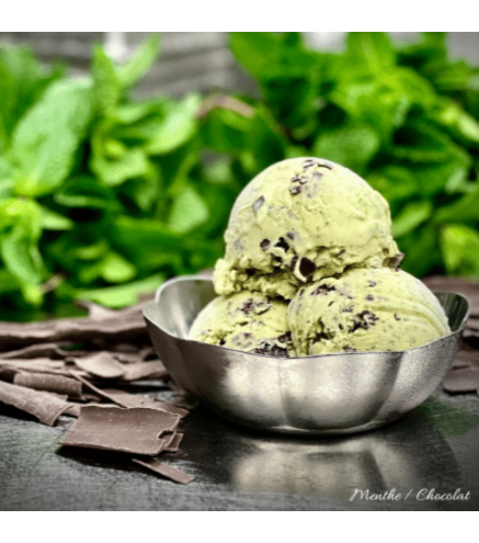 FEUILLE DE MENTHE AVEC DES COPEAUX DE CHOCOLAT NOIR 1/2L
